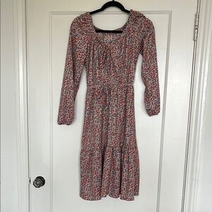 Vintage Floral Midi Sundress with Bishop Sleeves